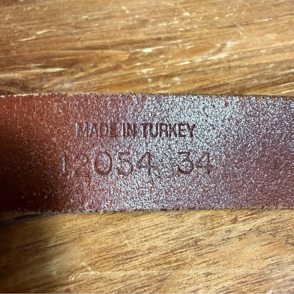 Vintage Brown Leather Braided‎ Genuine Leather Belt Unisex Size 34